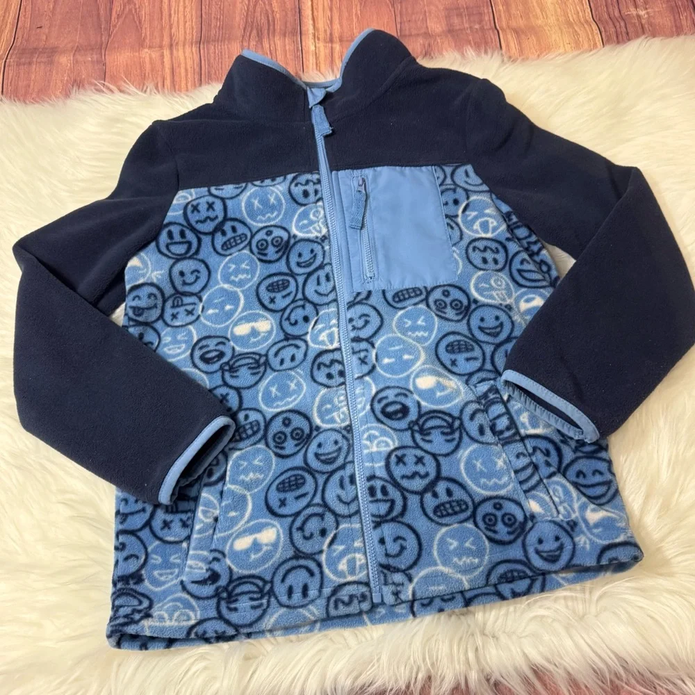Jumping Beans Blue Zip Up Fleece Jacket - Boys Size 8